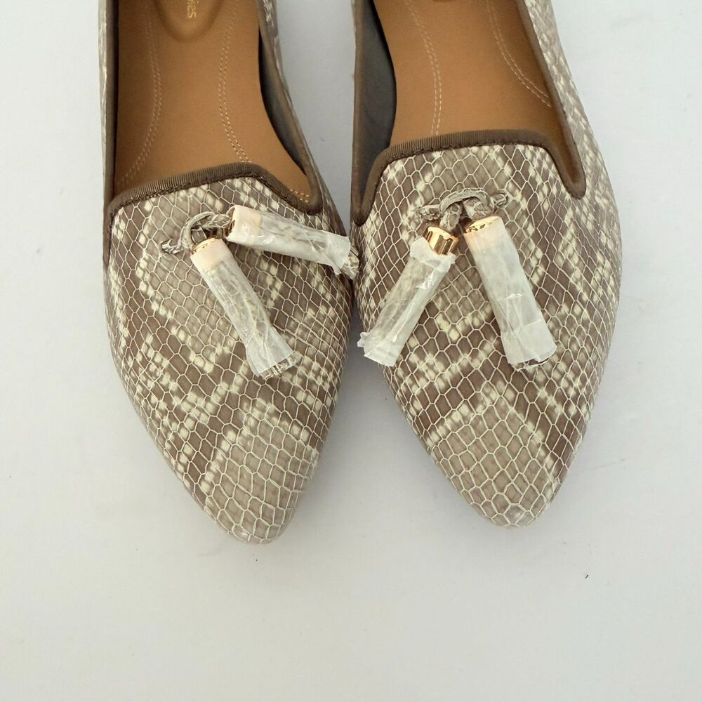 NWOT Womens Hush Puppies Sadie Tassel Slip-On Loafers in snakeskin, 9W - Picture 5 of 6